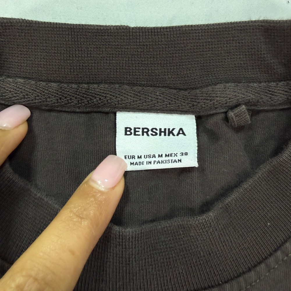 Bershka T3F Graphic Boxy Tee Men Medium Brown Oversized Sleeveless 29 Tank Top - Picture 2 of 7